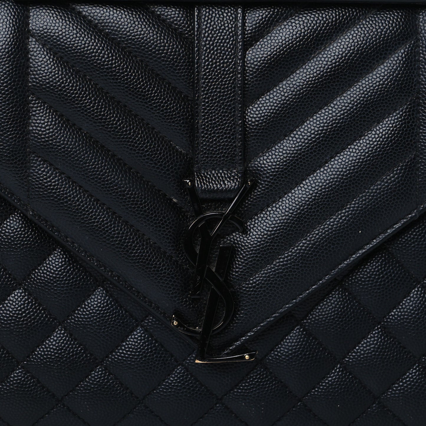 Grain De Poudre Textured Mixed Matelasse Triquilt Medium Monogram Satchel Black