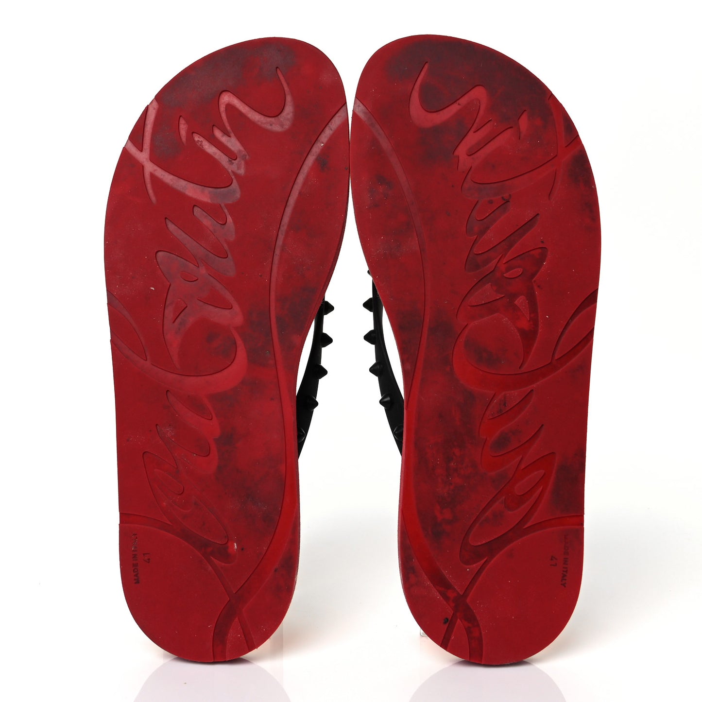 Rubber Spike Loubi Donna Flip Flop 41 Black Red