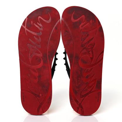 Christian Louboutin Rubber Spike Loubi Donna Flip Flop 41 Black Red 5 of 7