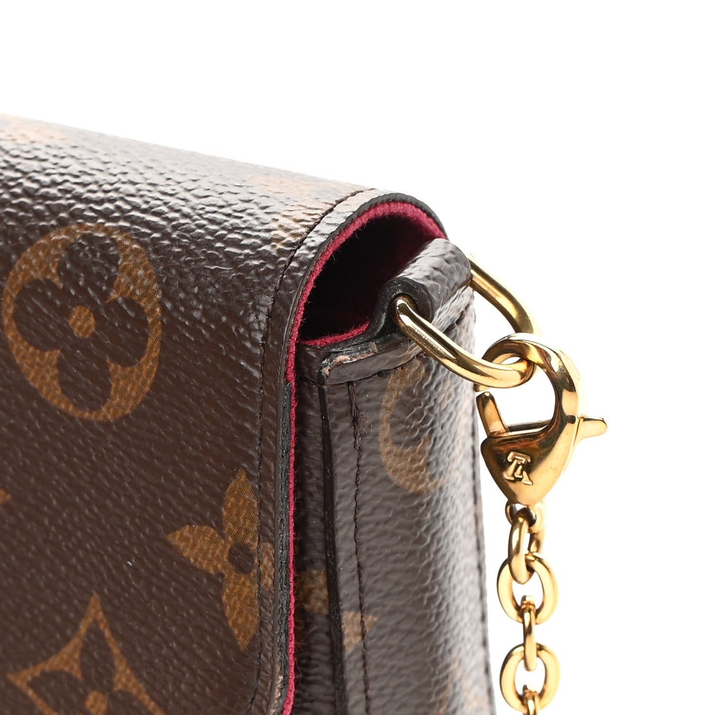 Monogram Pochette Felicie Chain Wallet Fuchsia