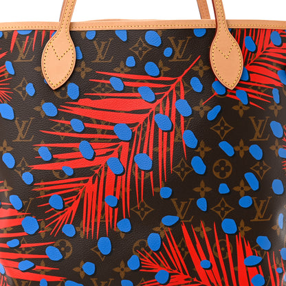 Louis Vuitton Monogram Jungle Dots Neo Neverfull MM Coquelicot Denim 8 of 10
