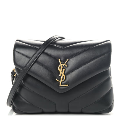 Saint Laurent Calfskin Y Quilted Monogram Toy Loulou Crossbody Bag Black 1 of 4