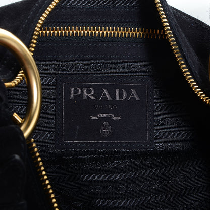 Prada Scamosciato Suede Hobo Nero Black 6 of 10