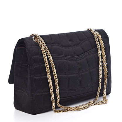 Chanel Satin Coco's Croc 2.55 Reissue 227 Flap Black 3 of 10