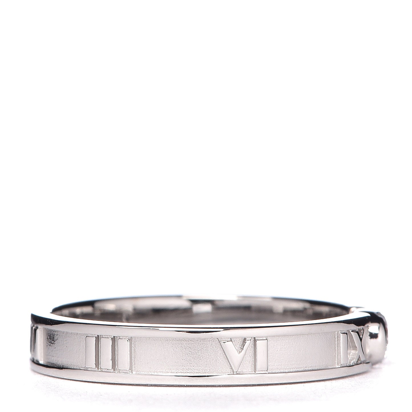 18K White Gold Diamond Atlas Solitaire Band Ring 56 7.5