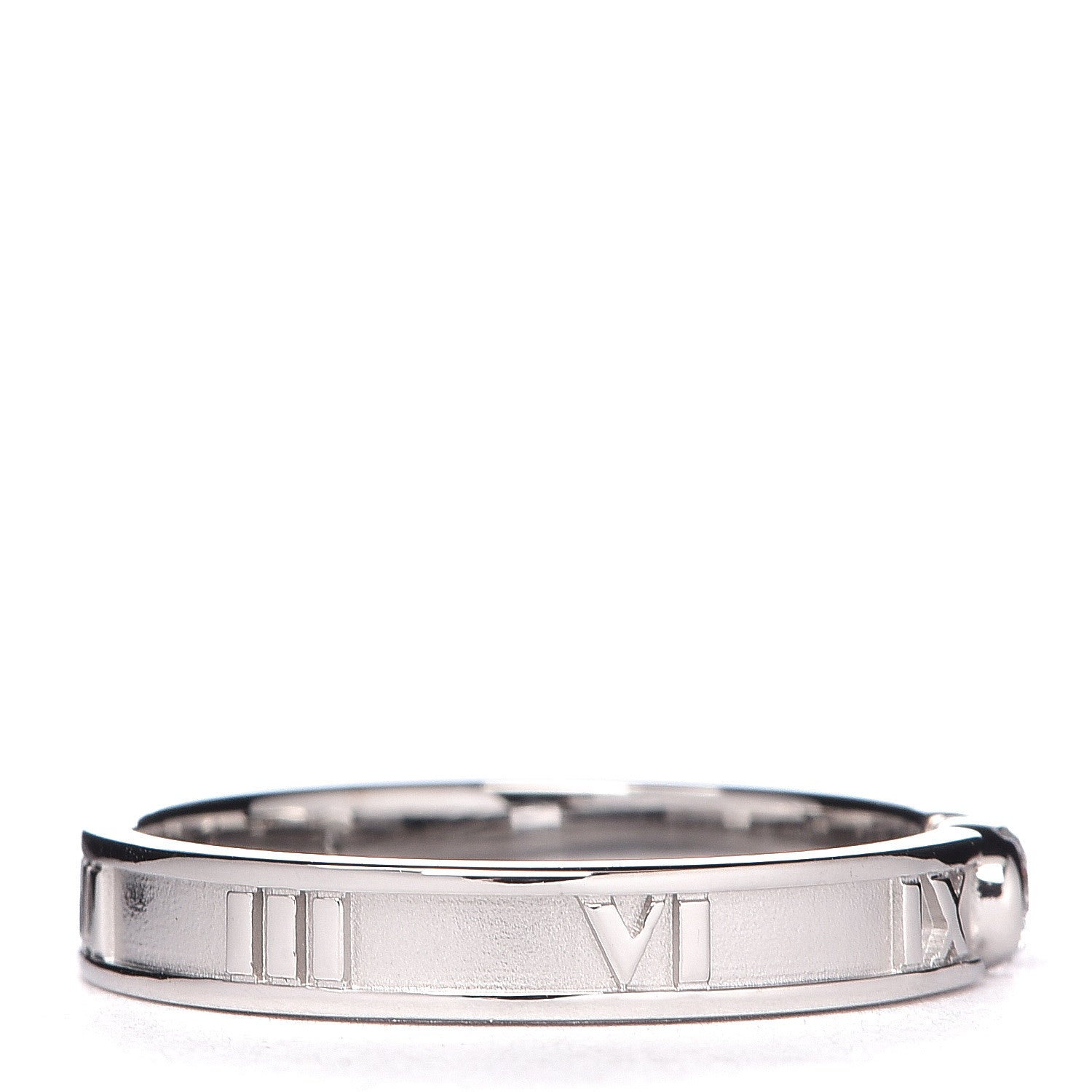 Tiffany 18K White Gold Diamond Atlas Solitaire Band Ring 56 7.5 5 of 6