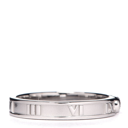 Tiffany 18K White Gold Diamond Atlas Solitaire Band Ring 56 7.5 5 of 6