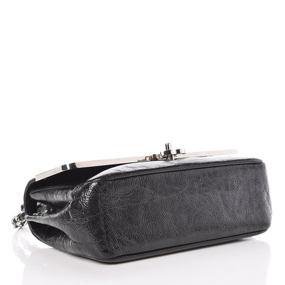 Chanel Distressed Patent Calfskin Small Frame Single Flap Black 4 of 9
