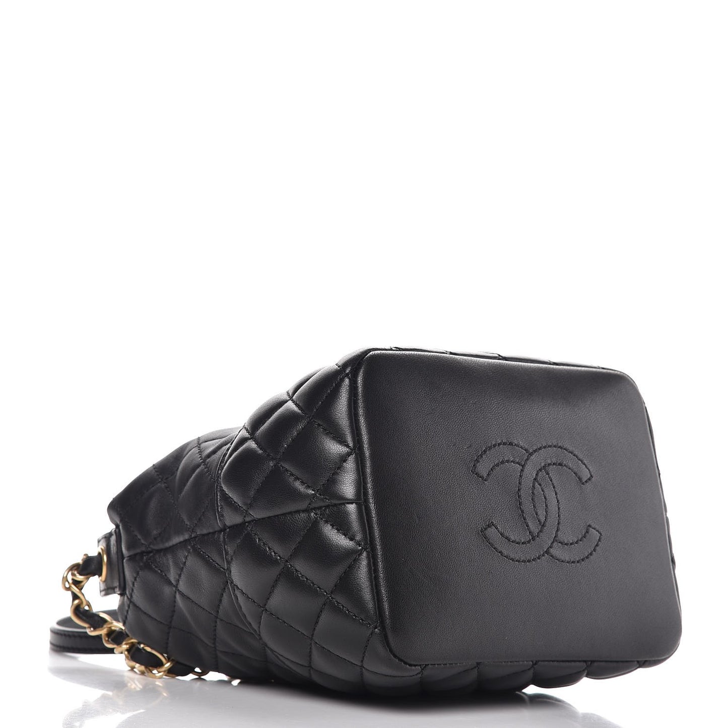 Lambskin Quilted Hobo Black