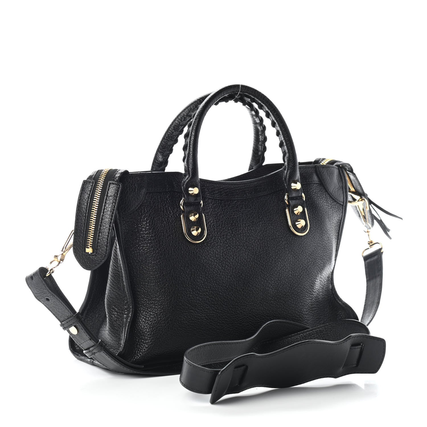 Balenciaga Chevre Gold Metallic Edge Hardware S City Black 5 of 8