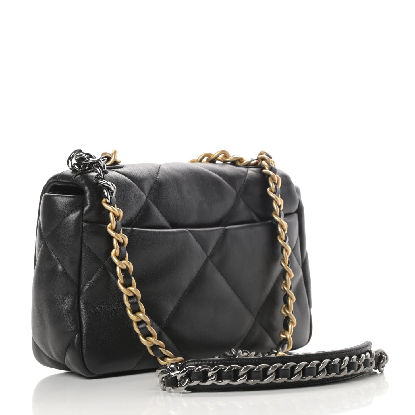 Lambskin Quilted Medium Chanel 19 Flap Black