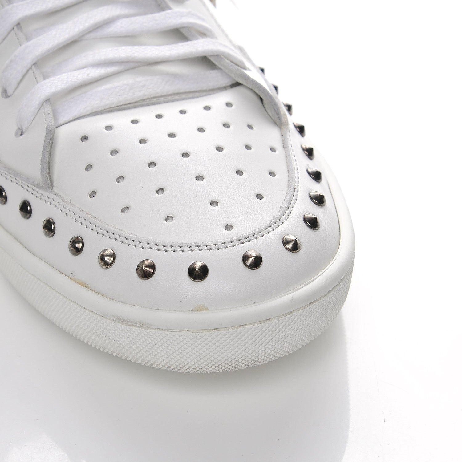 Saint Laurent Calfskin Wolly Spike SL/08H High Top Sneakers 47.5 White 5 of 15
