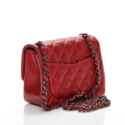 Chanel Lambskin Quilted Mini Square Flap Red 3 of 7