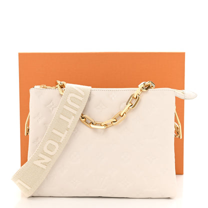 Louis Vuitton Lambskin Embossed Monogram Coussin PM Beige Cream 11 of 11