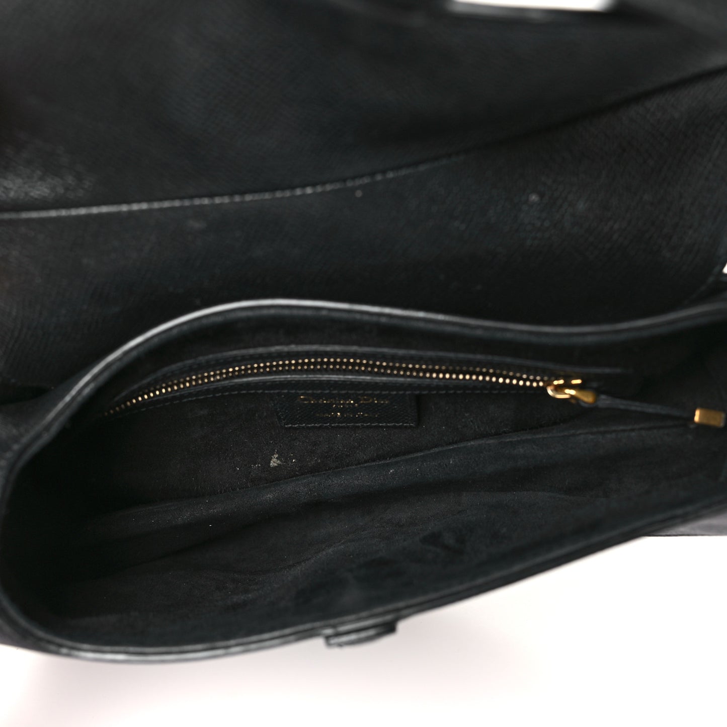 Grained Calfskin Saddle Bag Black
