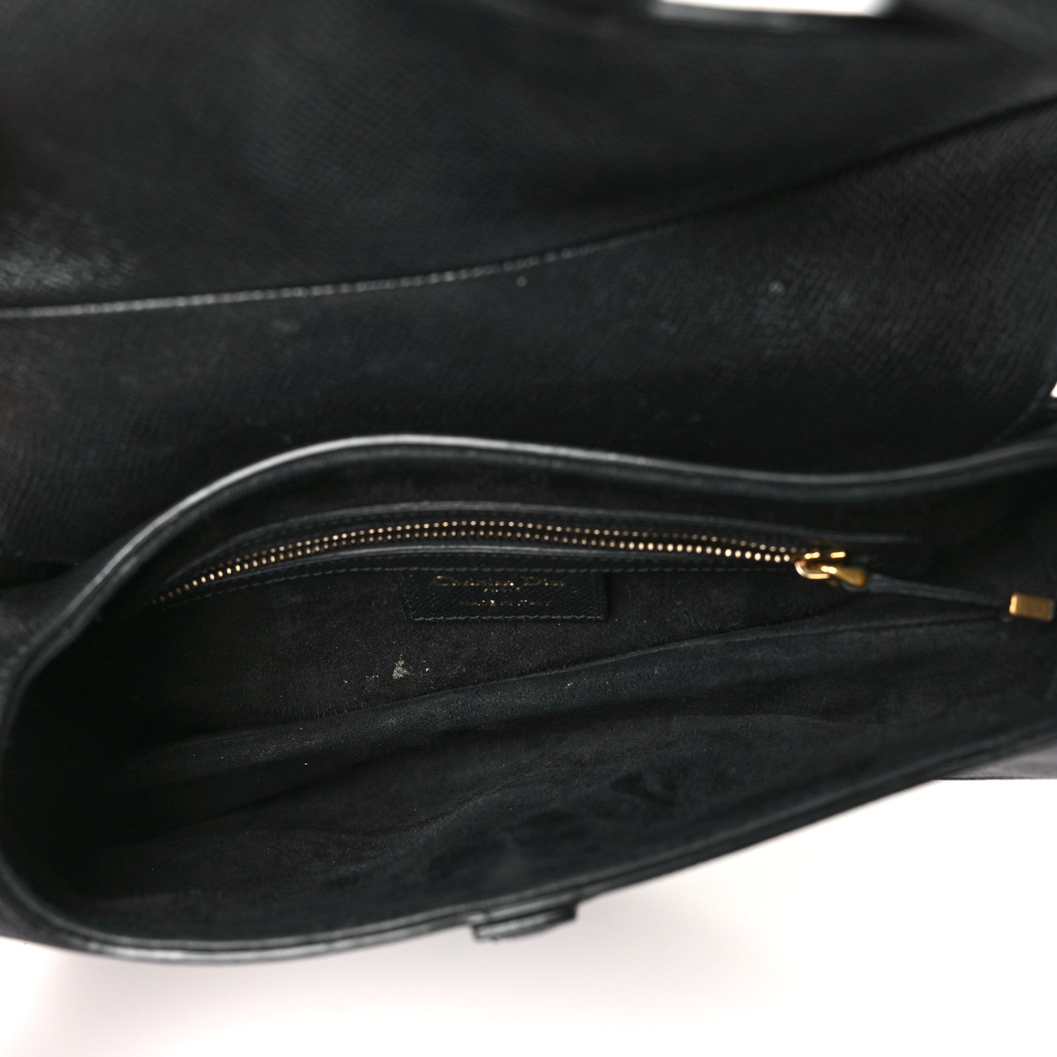 Christian Dior Grained Calfskin Saddle Bag Black 5 of 12
