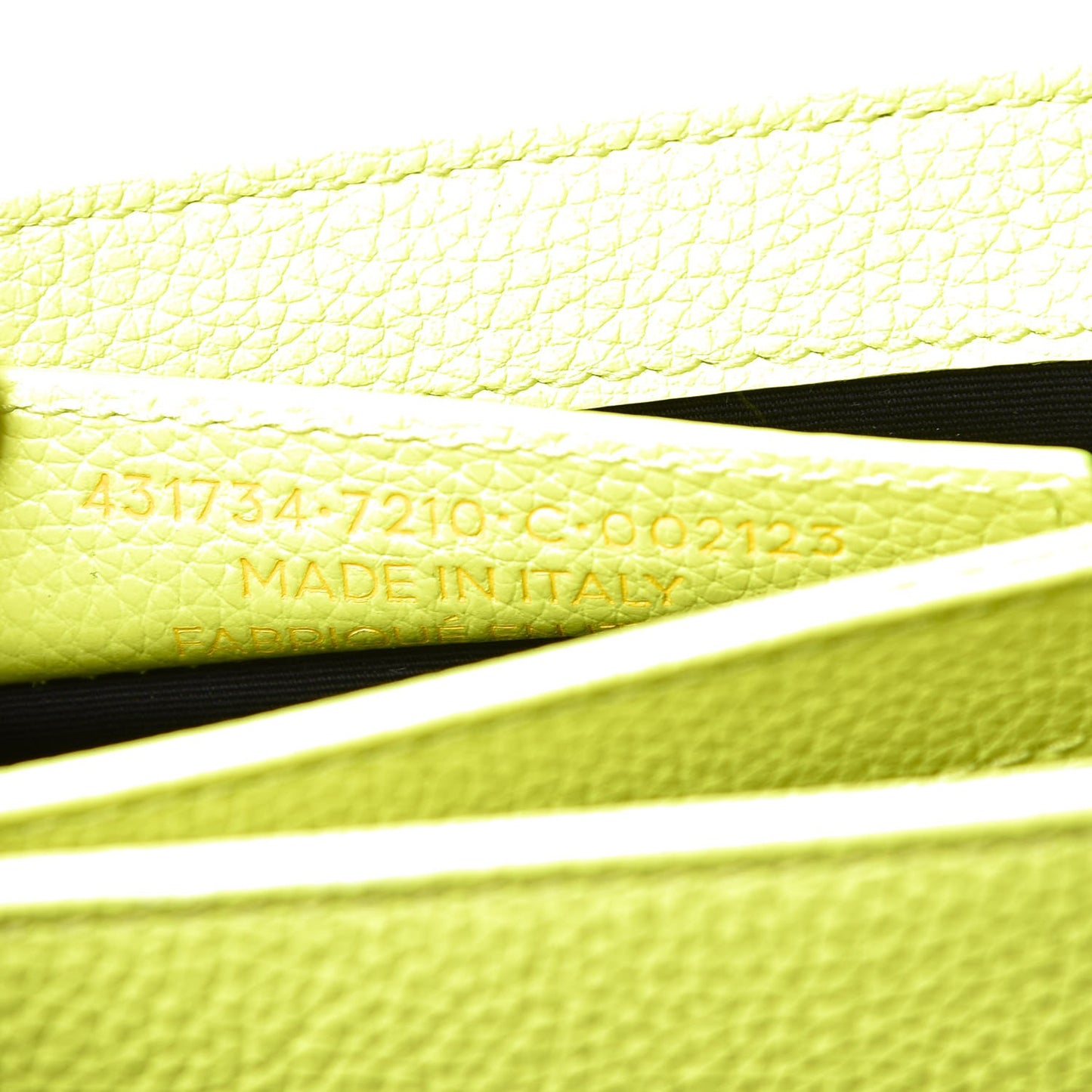 Grained Calfskin Le Dix Nano Soft Cartable Jaune Fluo