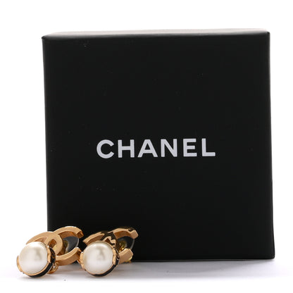 Chanel Pearl CC Drop Earrings Gold 5 of 5