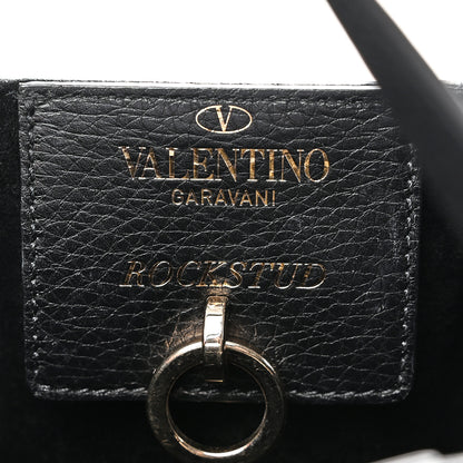 Valentino Garavani Pebbled Calfskin Small Rockstud Crossbody Tote Black 6 of 9