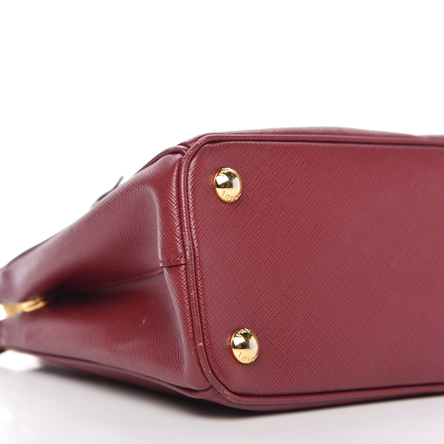 Saffiano Mini Galleria Double Zip Tote Cerise
