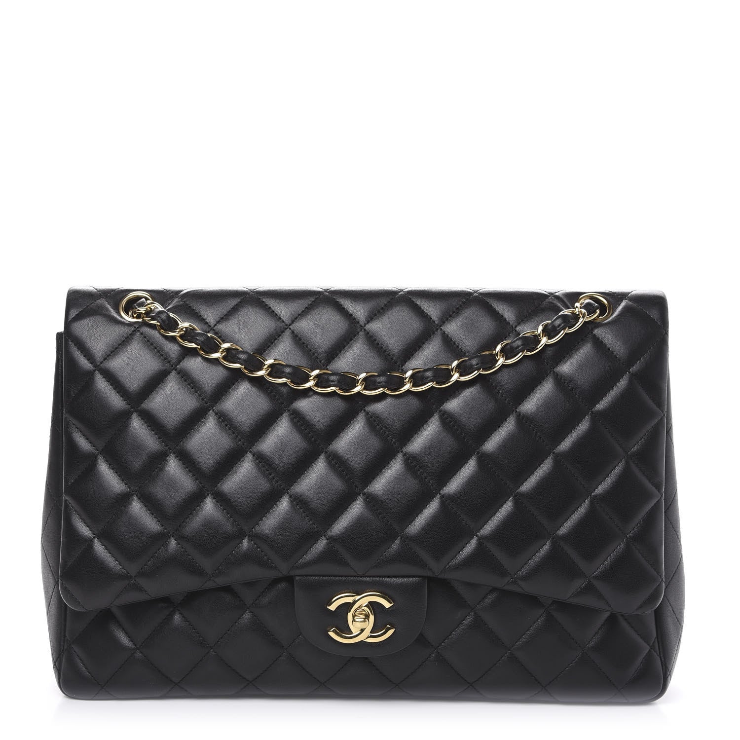 Chanel Lambskin Quilted Jumbo Single Flap Black 1 of 14