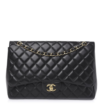 Chanel Lambskin Quilted Jumbo Single Flap Black 1 of 14