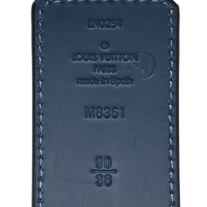Louis Vuitton Calfskin 40mm Damier LV Reversible Belt 90 36 Black Blue 3 of 9