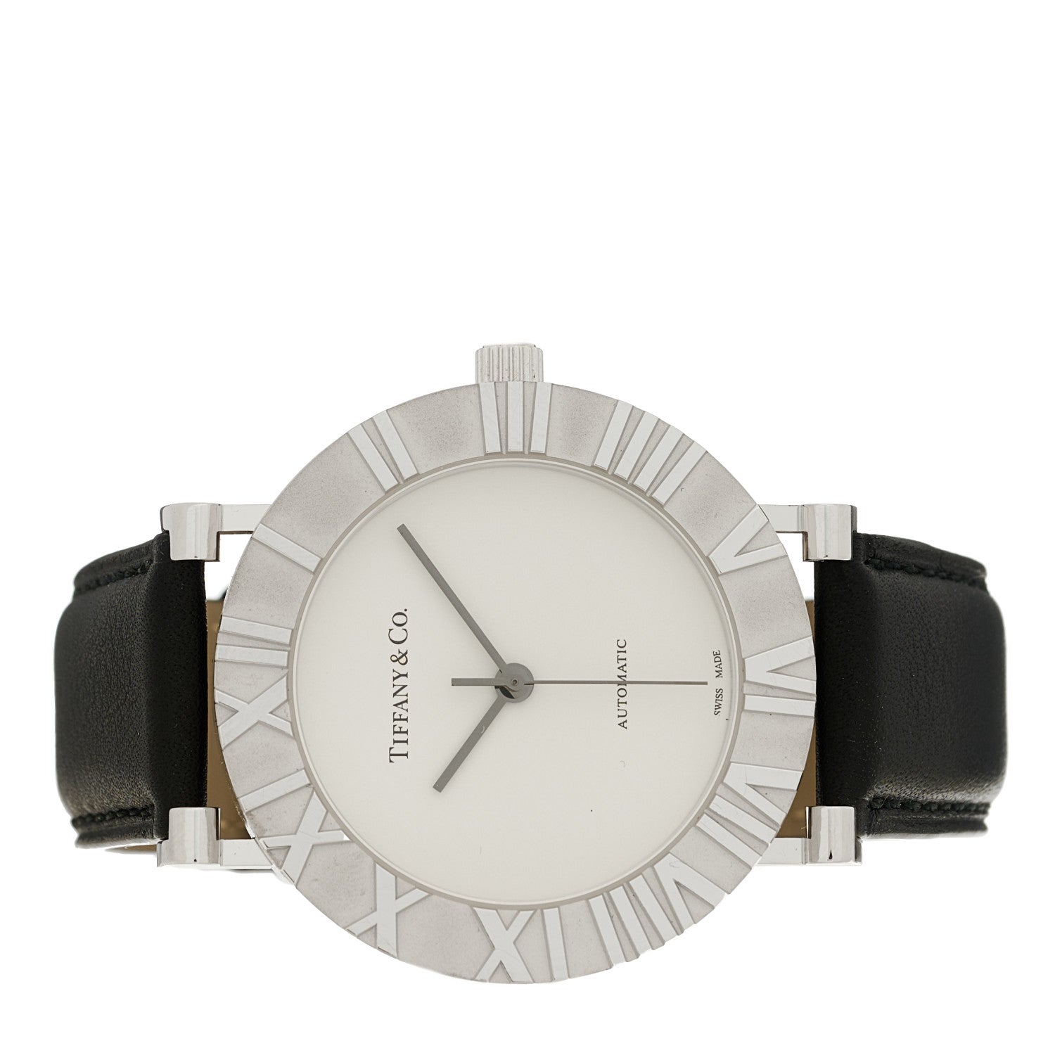 Tiffany Sterling Silver Calfskin 39mm Atlas Automatic Watch 2 of 5