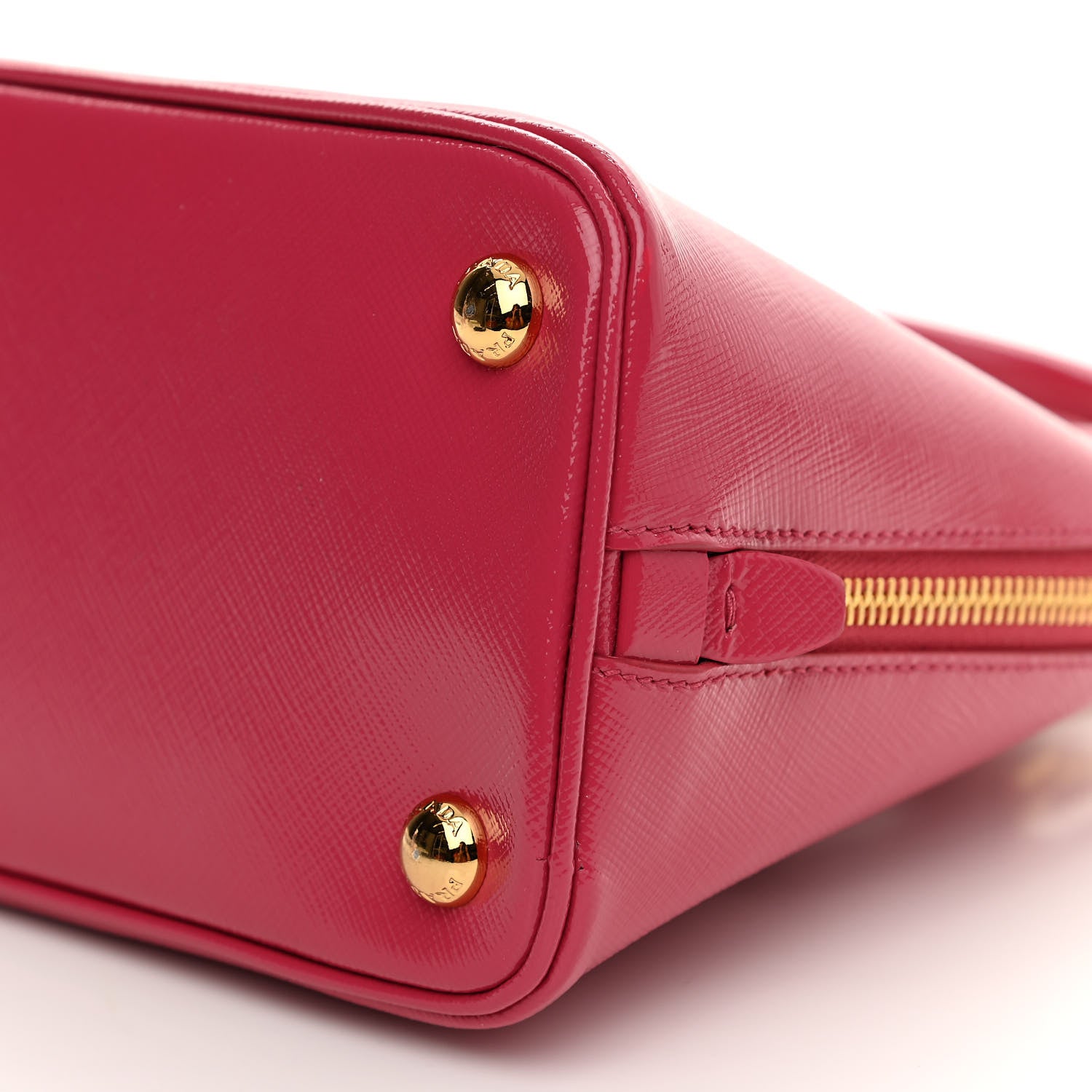 Prada Saffiano Vernice Small Promenade Tote Peonia 11 of 16