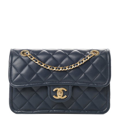 Chanel Caviar Quilted Medium Sweet Classic Flap Navy Blue 1 of 13