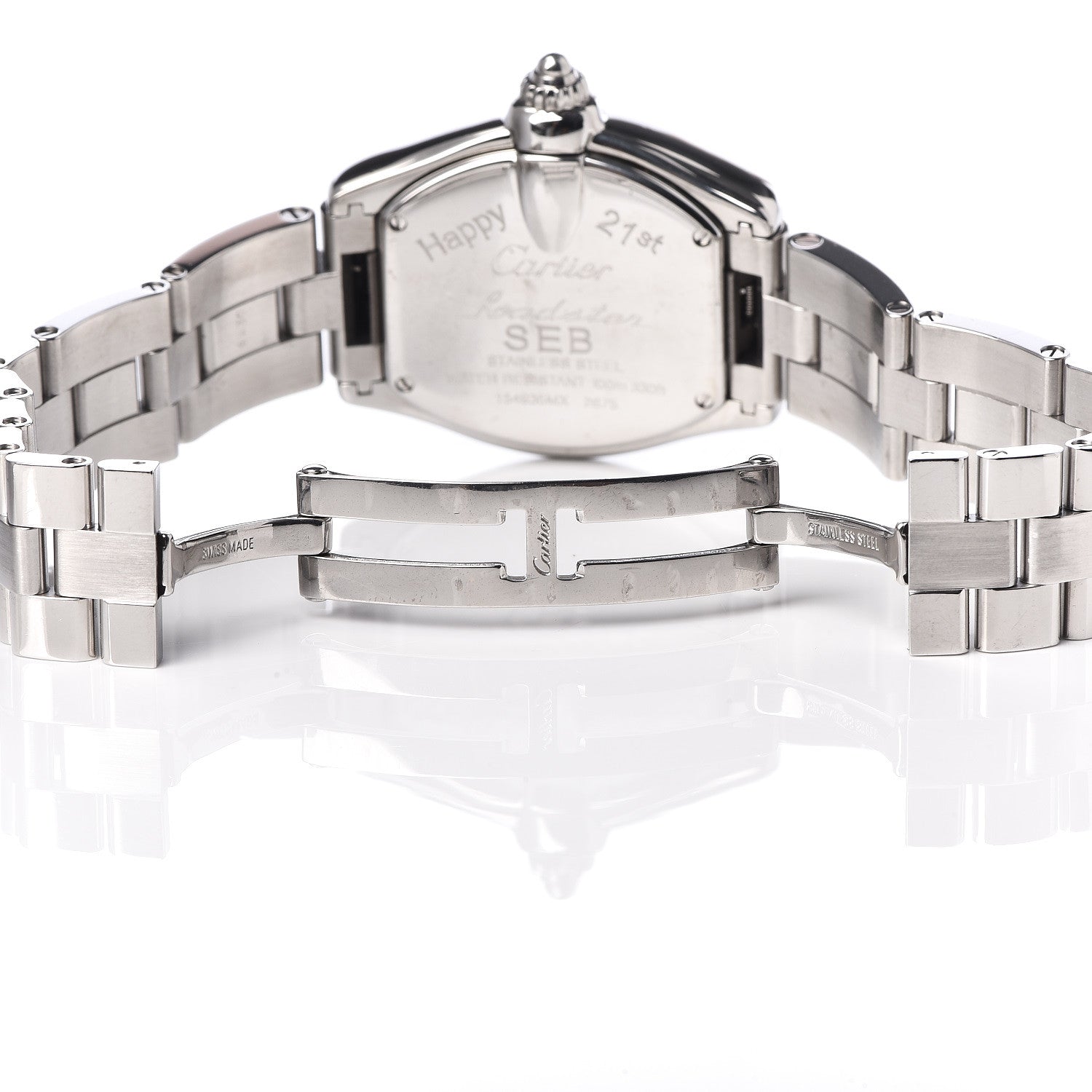 Cartier Stainless Steel 31mm Roadster Quartz Watch Pink 6 of 6