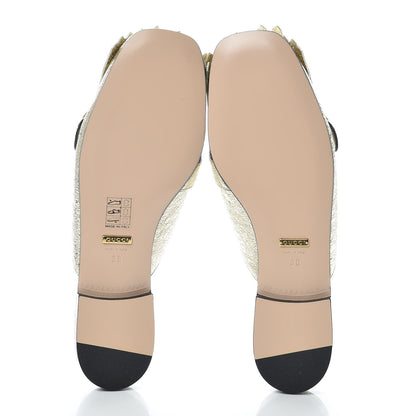 Gucci Galassia Womens GG Marmont Fringe Slippers 38 Platino 6 of 8