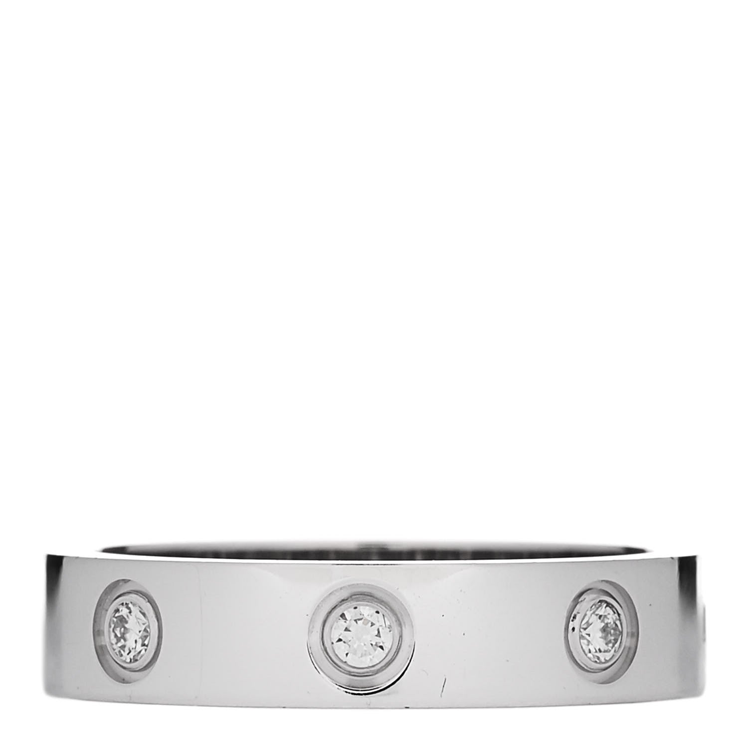 Cartier 18K White Gold 8 Diamond 4mm LOVE Wedding Band Ring 50 5.25 3 of 5