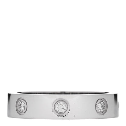 Cartier 18K White Gold 8 Diamond 4mm LOVE Wedding Band Ring 50 5.25 3 of 5