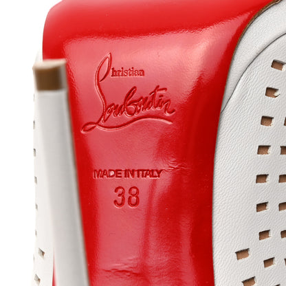 Christian Louboutin Perforated Nappa Suede Jennifer 120 Boots 38 White 7 of 10