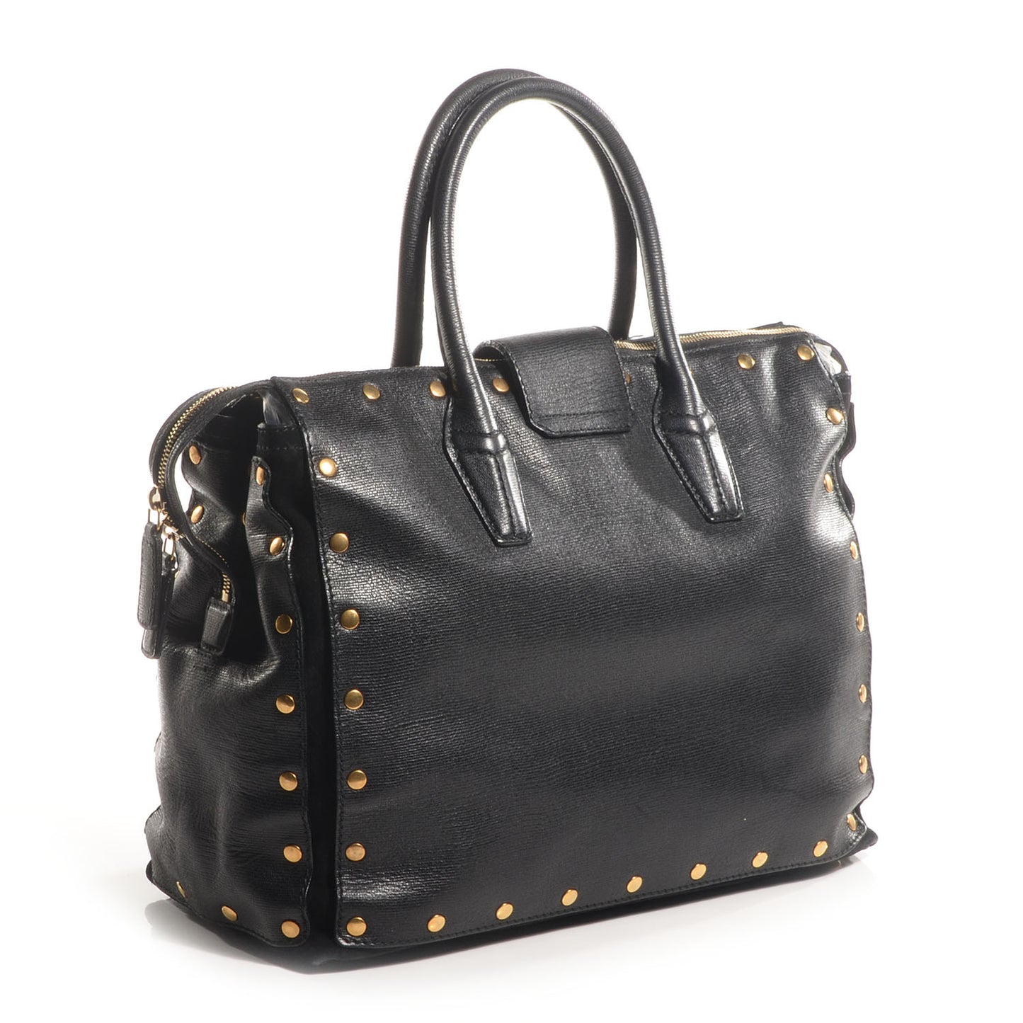Leather Muse Studded Cabas Black