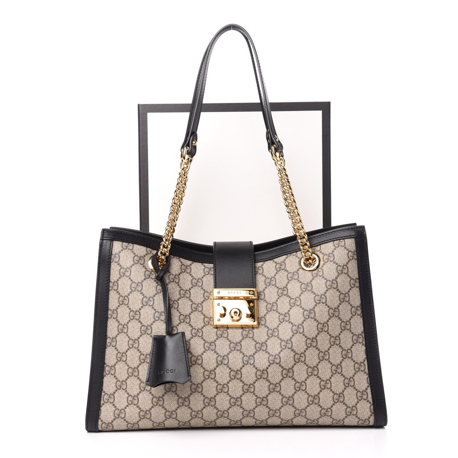 Gucci GG Supreme Monogram Medium Padlock Tote Black 12 of 12