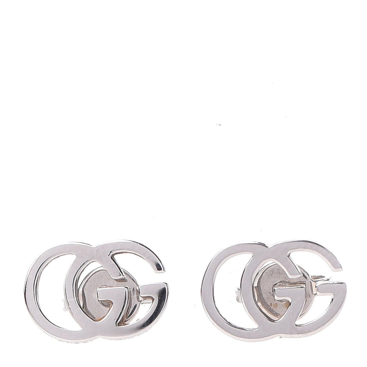18K White Gold GG Tissue Stud Earrings