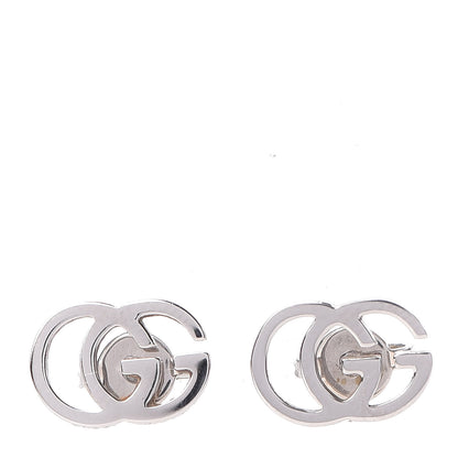 Gucci 18K White Gold GG Tissue Stud Earrings 1 of 6