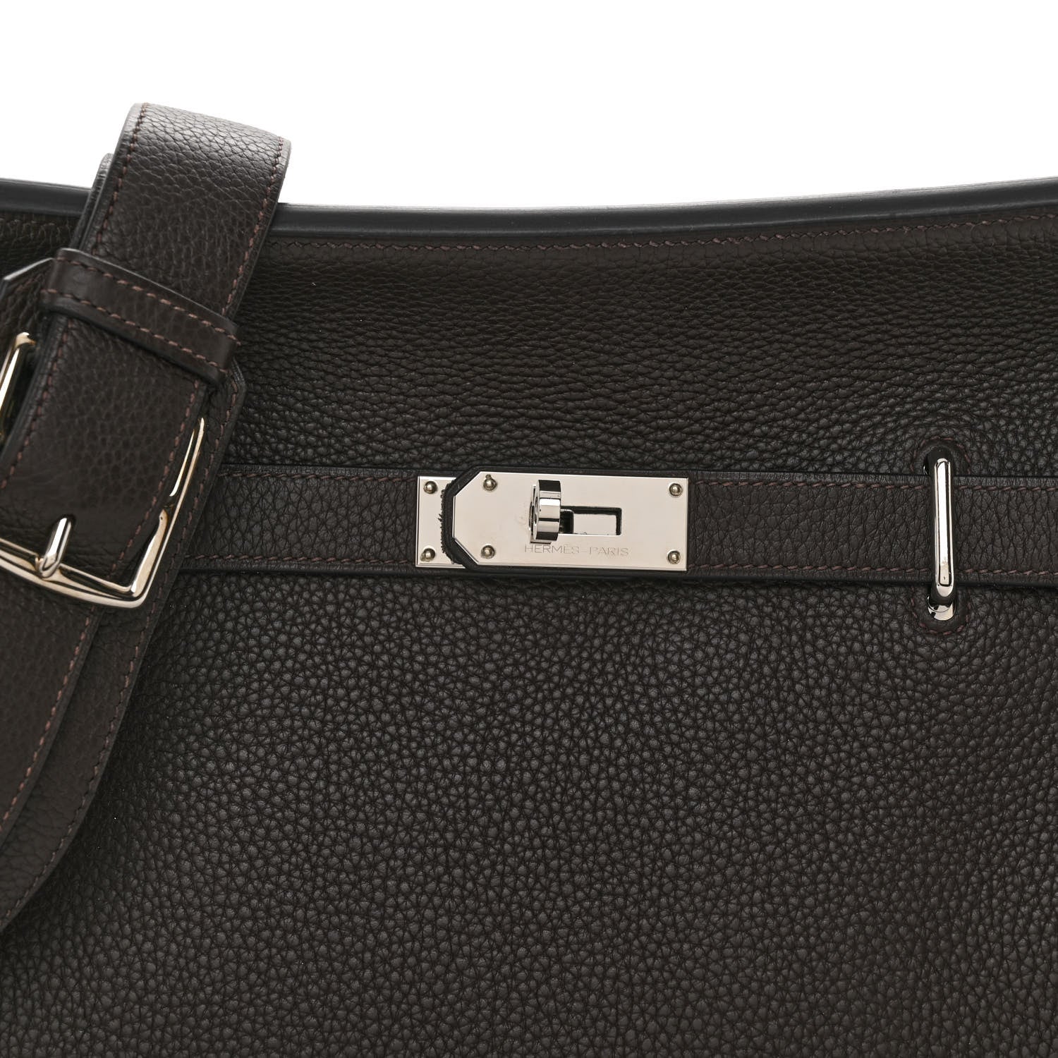 Hermes Taurillon Clemence Jypsiere 34 Chocolate 9 of 12