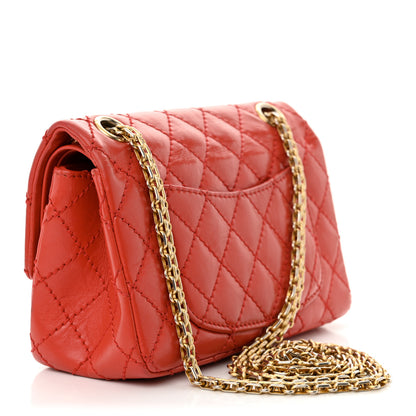 Chanel Aged Calfskin Quilted 2.55 Reissue Mini Flap Red 3 of 13