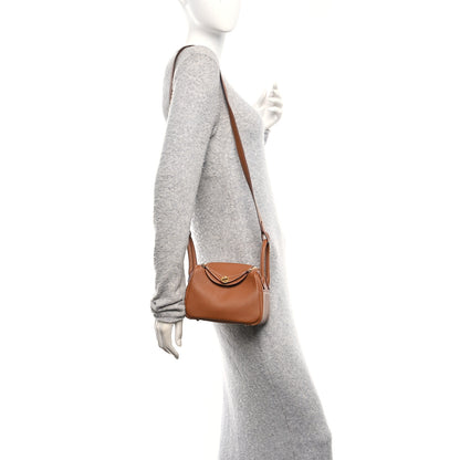 Hermes Taurillon Clemence Mini Lindy 20 Gold 2 of 14