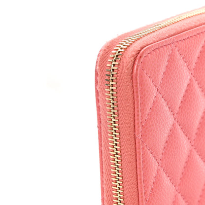 Chanel Caviar Quilted Large Gusset Zip Around Wallet Pink 11 of 13