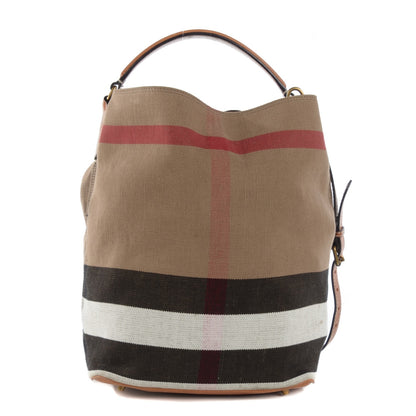 Burberry Canvas Mega Check Medium Susanna Hobo Saddle Brown 1 of 10