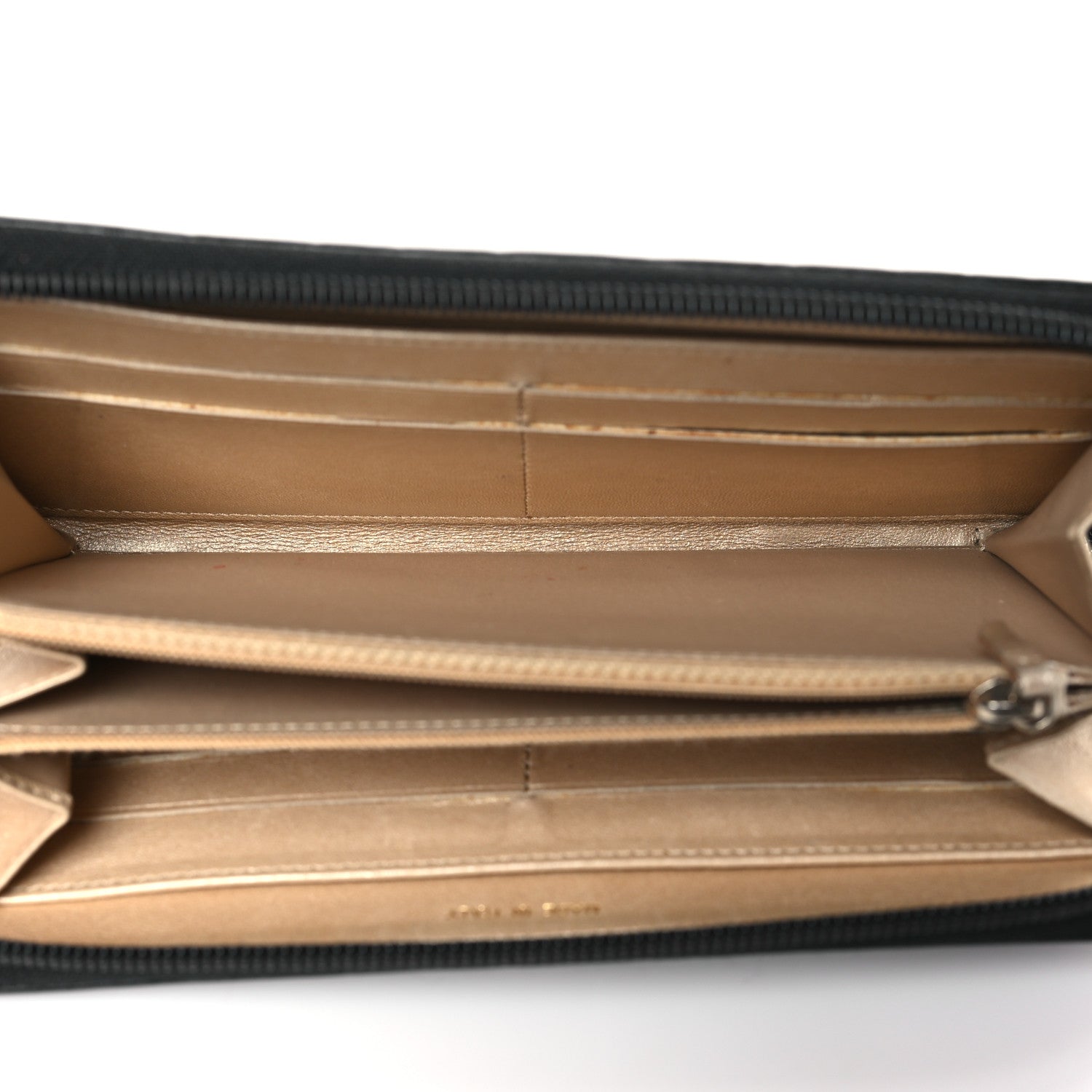 Chanel Lambskin Camellia Embossed Large Zip Around Gusset Wallet Black 5 of 8
