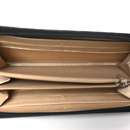 Chanel Lambskin Camellia Embossed Large Zip Around Gusset Wallet Black 5 of 8