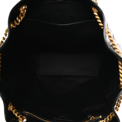 Saint Laurent Crinkled Calfskin Matelasse Monogram Niki Multipocket Shopping Tote Black 5 of 10