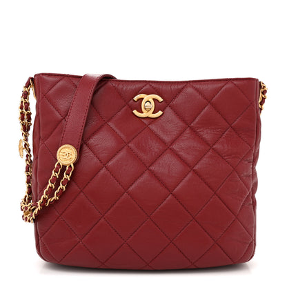 Chanel Caviar Quilted Twist Your Buttons Hobo Burgundy 1 of 10