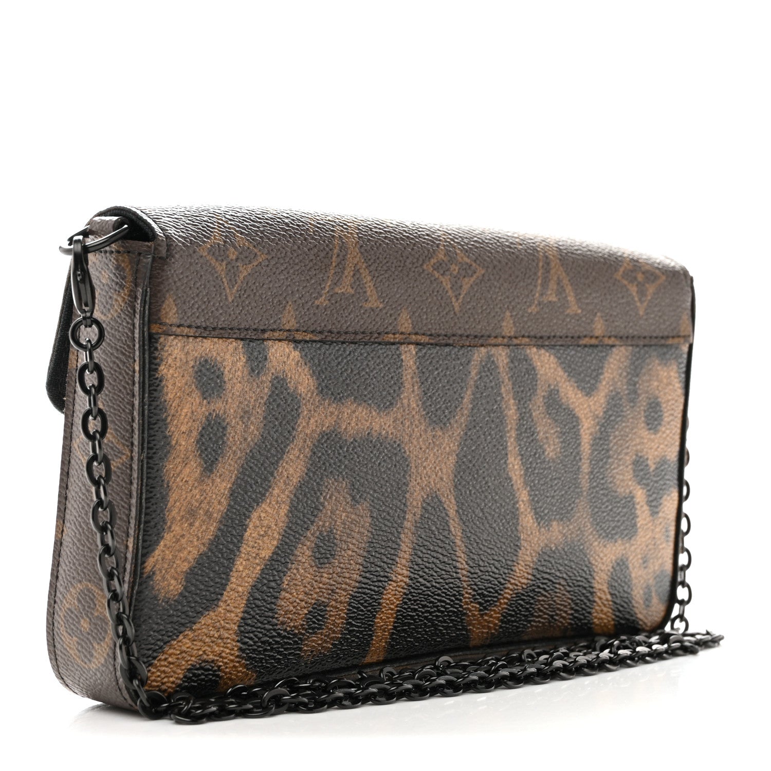 Louis Vuitton Monogram Animal Print Pochette Felicie Chain Wallet 4 of 19