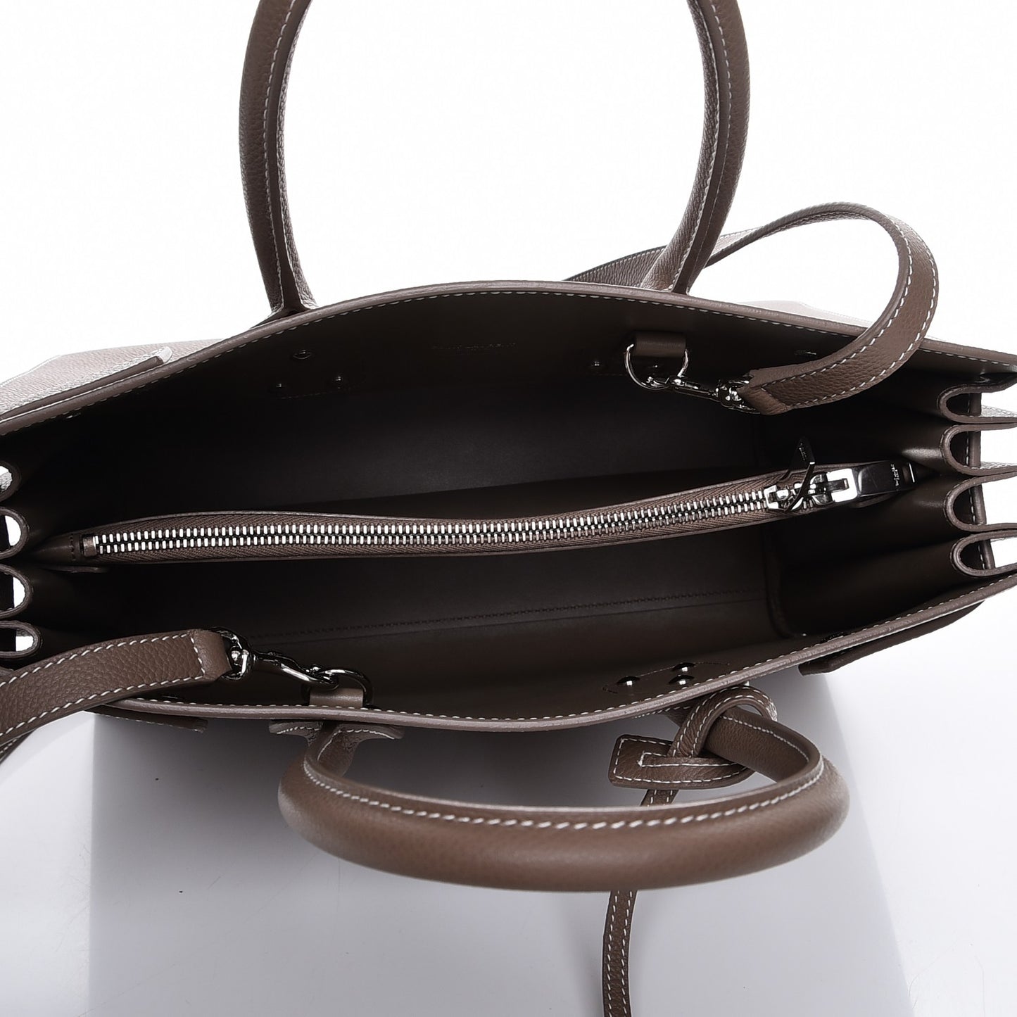 Grained Calfskin Small Sac De Jour Taupe
